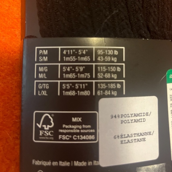 Black microfiber twisted tights made in Italy NWT - Picture 5 of 6